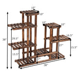 6 Tier Wooden Shelf Storage Plant Rack Stand