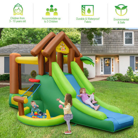 Kids Inflatable Jungle Bounce House Castle including Bag without Blower