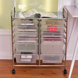 12 Storage Drawer Organizer Bins Rolling Cart