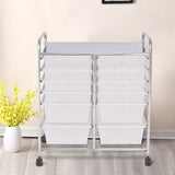 12 Storage Drawer Organizer Bins Rolling Cart