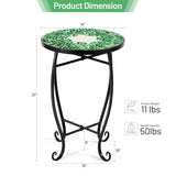 Outdoor Indoor Steel Accent Plant Stand Cobalt Table-Green