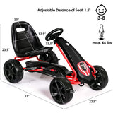 Kids Ride On Toys Pedal Powered Go Kart Pedal Car-Black