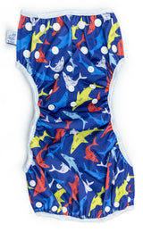 Sharks Nageuret Reusable Swim Diaper, Adjustable 0-3 Years or 2-5 Years by Beau & Belle Littles
