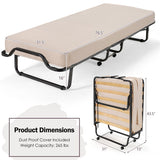 Rollaway Folding Bed with Memory Foam Mattress and Dust-Proof Bag Made in Italy