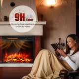 18 Inch 1500W Electric Fireplace Freestanding and Recessed Heater