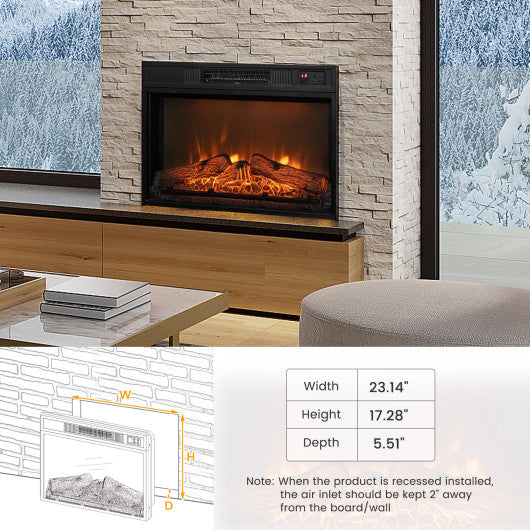 18/23 Inch Electric Fireplace Inserted with Adjustable LED Flame-23 inches