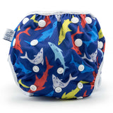 Sharks Nageuret Reusable Swim Diaper, Adjustable 0-3 Years or 2-5 Years by Beau & Belle Littles