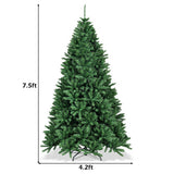 7.5 Feet Hinged Artificial Christmas Tree with Solid Metal Stand