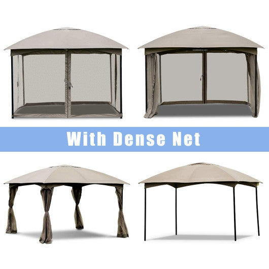 11.5 x 11.5 Feet Fully Enclosed Outdoor Gazebo with Removable 4 Walls