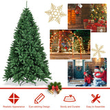 7.5 Feet Hinged Artificial Christmas Tree with Solid Metal Stand