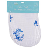 Gift Set: Blue Crab Baby Muslin Swaddle Blanket and Burp Cloth/Bib Combo by Little Hometown