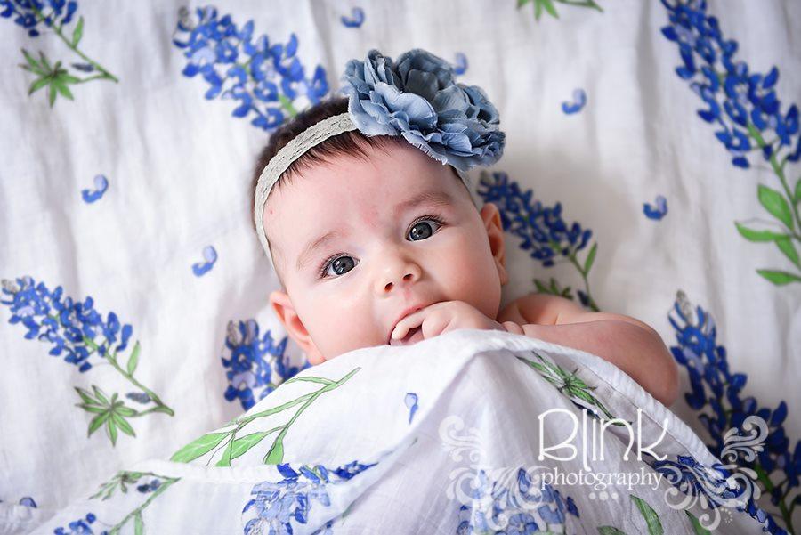 Gift Set: Bluebonnets Baby Muslin Swaddle Blanket and Burp Cloth/Bib Combo by Little Hometown