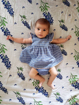 Gift Set: Bluebonnets Baby Muslin Swaddle Blanket and Burp Cloth/Bib Combo by Little Hometown