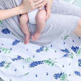 Gift Set: Bluebonnets Baby Muslin Swaddle Blanket and Burp Cloth/Bib Combo by Little Hometown