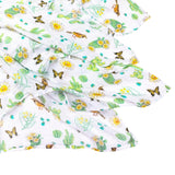 Gift Set: Cactus Blossom Baby Muslin Swaddle Blanket and Burp/Bib Combo by Little Hometown