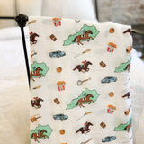 Gift Set: Kentucky Baby Muslin Swaddle Blanket and Burp Cloth/Bib Combo by Little Hometown