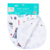 Gift Set: New Jersey Baby Muslin Swaddle Blanket and Burp Cloth/Bib Combo by Little Hometown