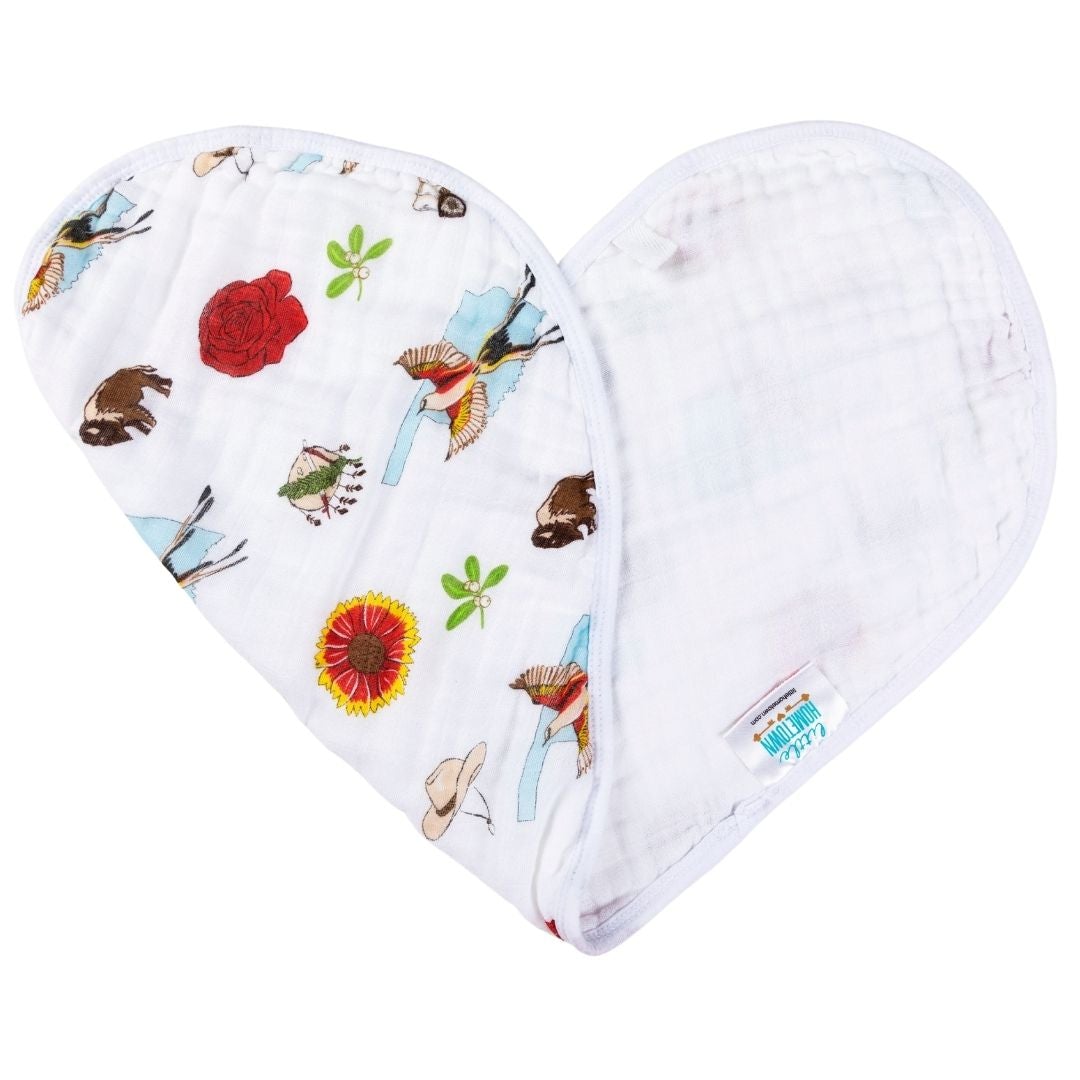 Gift Set: Oklahoma Swaddle Blanket and Burp Cloth/Bib Combo by Little Hometown