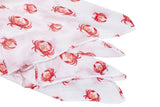 Gift Set: Pink Crab Baby Muslin Swaddle Blanket and Burp Cloth/Bib Combo by Little Hometown