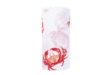 Gift Set: Pink Crab Baby Muslin Swaddle Blanket and Burp Cloth/Bib Combo by Little Hometown