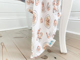 Gift Set: Shrimp'n Grits Baby Muslin Swaddle Blanket and Burp Cloth/Bib Combo by Little Hometown