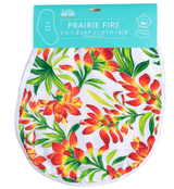 GiftSet: Prairie Fire Baby Muslin Swaddle Blanket and Burp Cloth/Bib Combo by Little Hometown