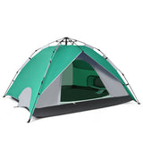 2-in-1 4 Person Instant Pop-up Waterproof Camping Tent-Green