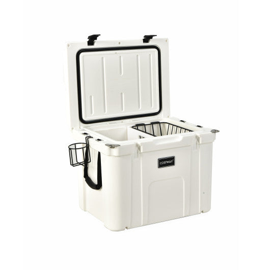 55 Quart Cooler Portable Ice Chest with Cutting Board Basket for Camping