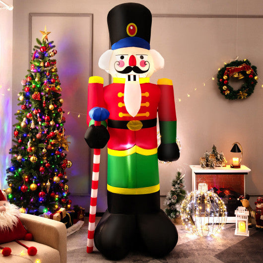 8 Feet Inflatable Nutcracker Soldier with 2 Built-in LED Lights