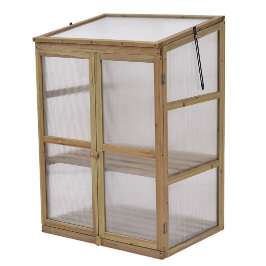 30 x 22 x 43 Inch Garden Portable Wooden Greenhouse