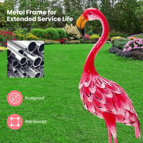 2-Piece Flamingo Garden Statue Set