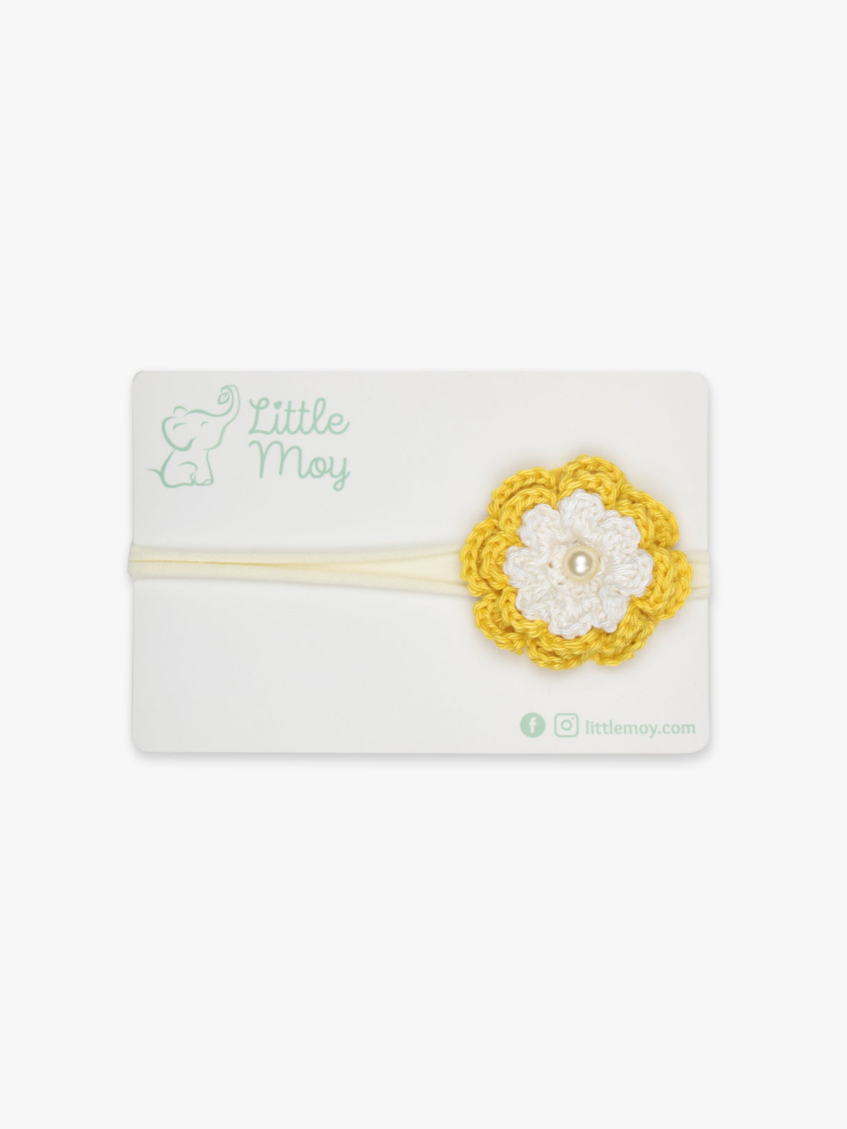 Crochet Flower Headband - Yellow & White by Little Moy
