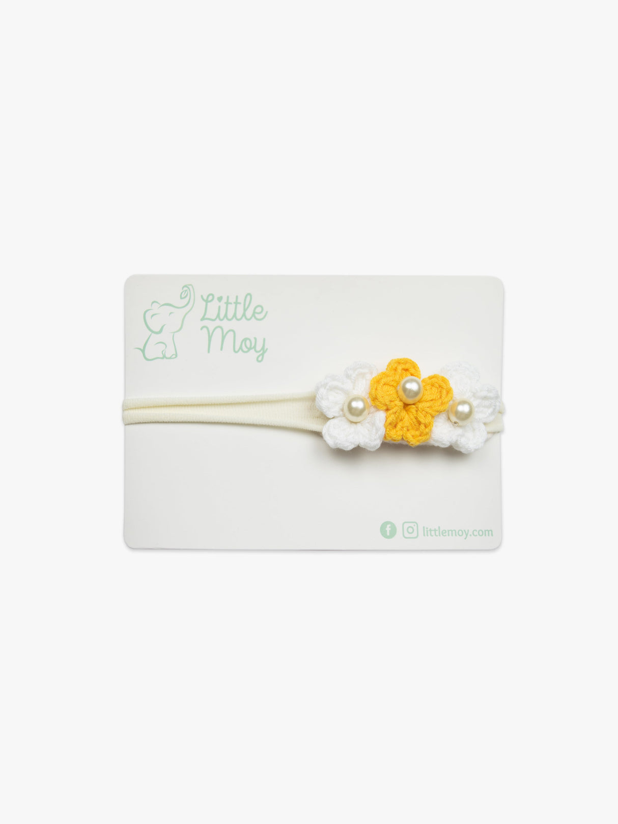 Crochet Flowers Headband - Yellow & White by Little Moy