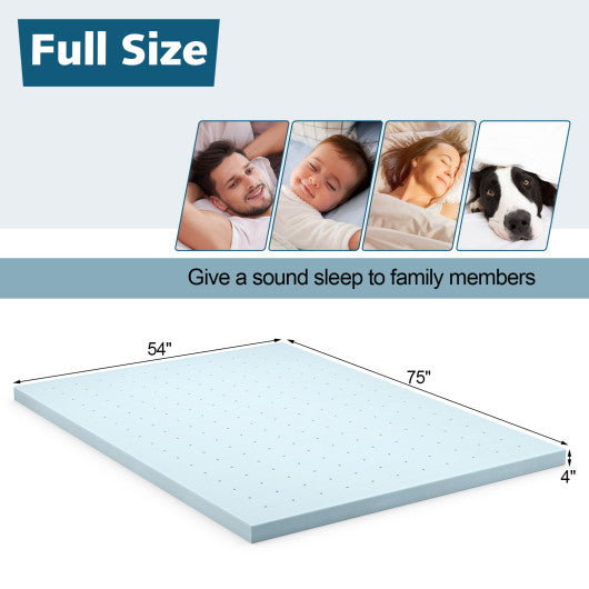 4 Inch Gel Injection Memory Foam Mattress Top Ventilated Mattress Double Bed-Full Size