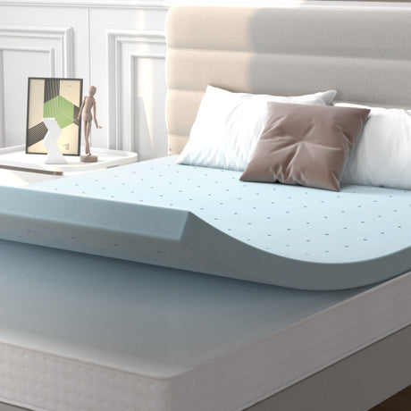 4 Inch Gel Injection Memory Foam Mattress Top Ventilated Mattress Double Bed-Queen Size