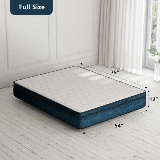 12 Inch Full Size Memory Foam Mattress with Jacquard Cover-Full Size