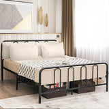 Full/Queen Size Metal Bed Frame with Headboard and Footboard-Full Size