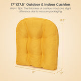 4 Pack 17.5 x 17 Inch U-Shaped Chair Pads with Polyester Cover-Yellow
