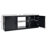 58 Inch TV Stand with 1500W Faux Fireplace for TVs up to 65 Inch-Black