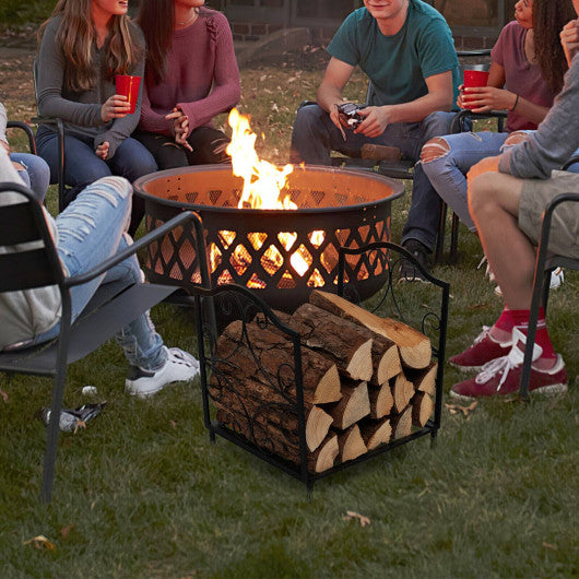 Heavy-Duty Steel Firewood Log Rack