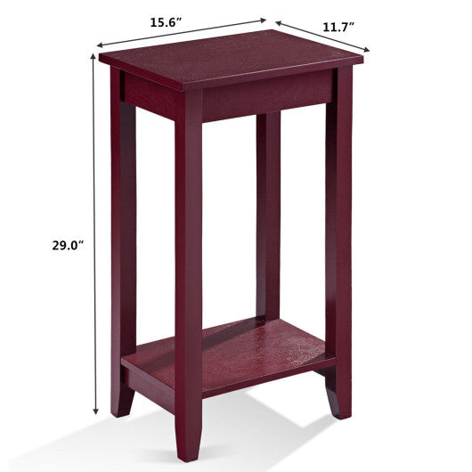 Tall Wooden Sofa End Table Side Table