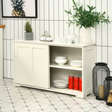 Kitchen Storage Cupboard Cabinet with Sliding Door-White