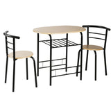 3 pcs Home Kitchen Bistro Pub Dining Table 2 Chairs Set-Natural