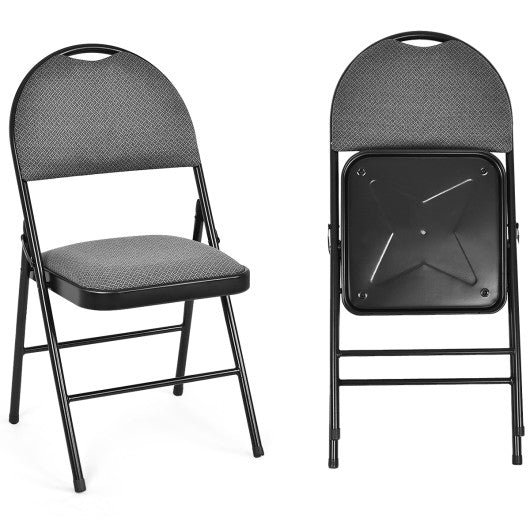 2/4 Pieces Padded Folding Office Chairs with Backrest-Set of 2