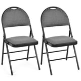 2/4 Pieces Padded Folding Office Chairs with Backrest-Set of 2