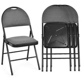 2/4 Pieces Padded Folding Dining Chairs with Backrest-Set of 4