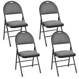 2/4 Pieces Padded Folding Dining Chairs with Backrest-Set of 4