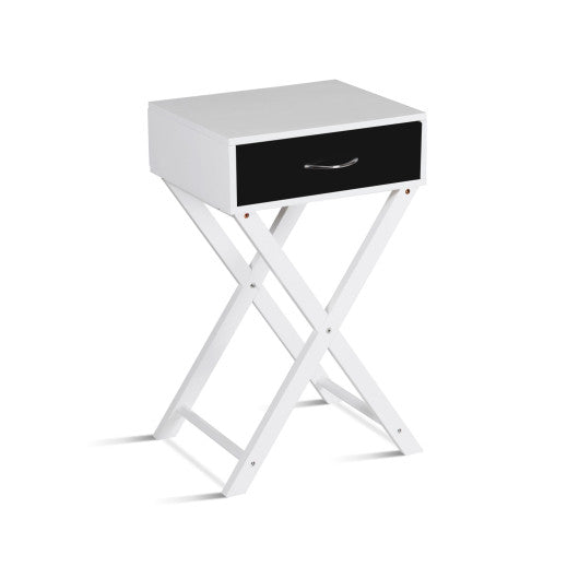 Modern X-Shape Accent Side End Table-Black