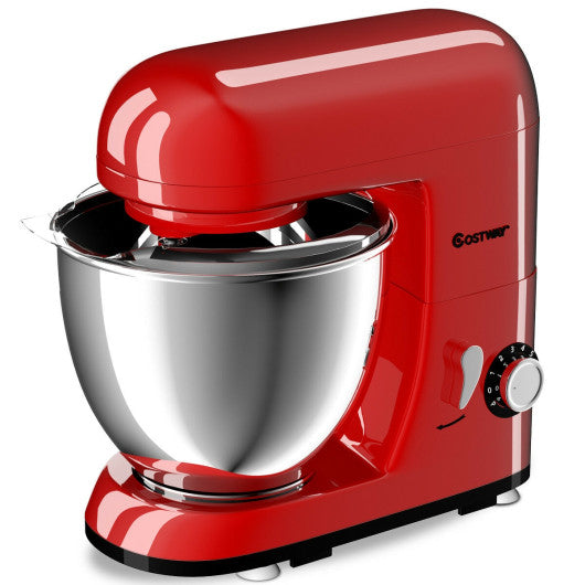 4.3 Qt 550 W Tilt-Head Stainless Steel Bowl Electric Food Stand Mixer-Red