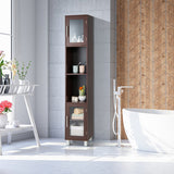 71 Inch Tall Tower Bathroom Storage Cabinet and Organizer Display Shelves for Bedroom-Brown